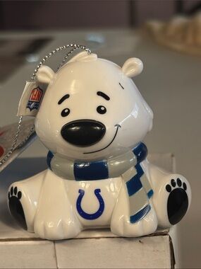 NWT-Indianapolis Colts Polar Bear Christmas Ornament NFL Forever Collectibles